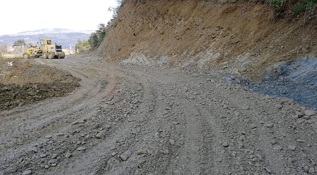 Heyelan yaşanan yolda çalışmalar tamamlandı