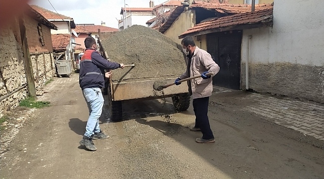 Hisarcık Belediyesi'nden kumlama çalışması