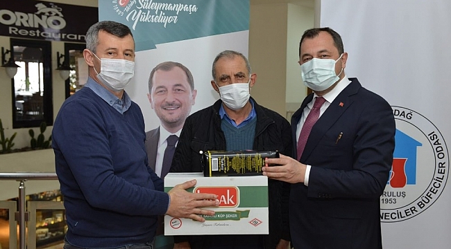 İlk çaylar Süleymanpaşa'dan: 450 işyerine 4 buçuk ton çay ve şeker