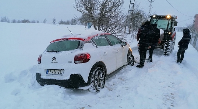 Karabük'ün iki ilçesinde kar yağışı etkili oluyor