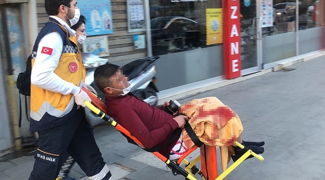 Karaman'da bıçağın üzerine düştüğünü söyleyen şahıs bacağından yaralandı