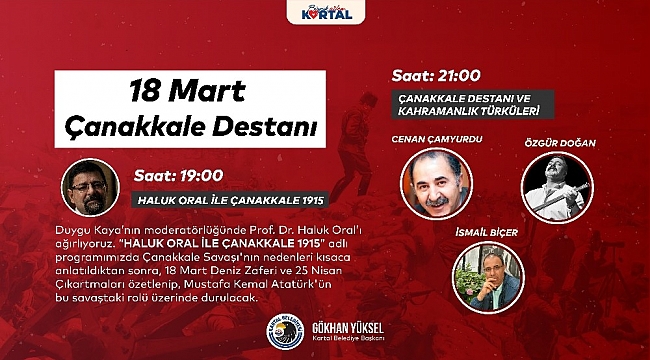 Kartal Belediyesi'nden Çanakkale Zaferi'nin 106. yıl dönümüne özel etkinlikler