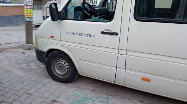 Konya'da araçlara taşla zarar veren şüpheli güvenlik kamerasından yakalandı