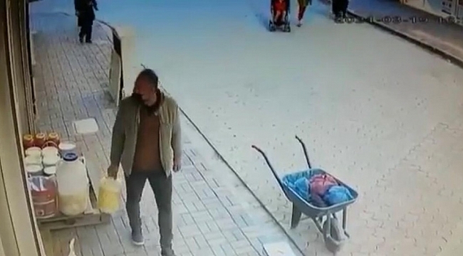 Mardin'de peynir hırsızlığı güvenlik kamerasında