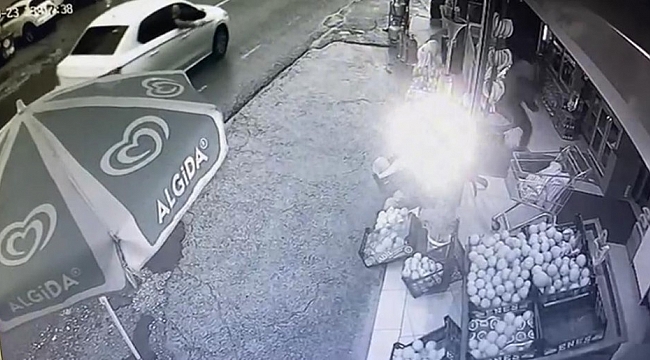Markete silahlı saldırı güvenlik kamerasında
