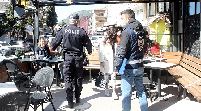 Menteşe'de polis ve bekçiler yeni açılan işletmeleri denetledi