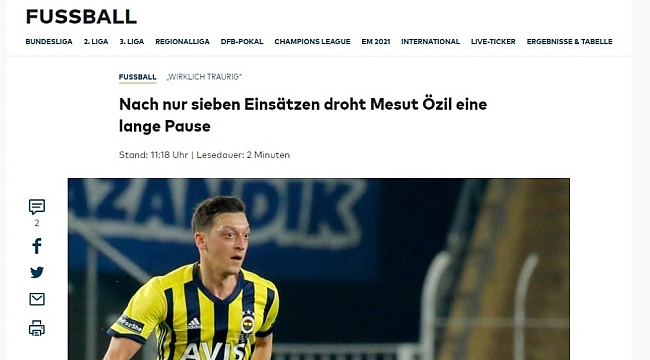 Mesut Özil'in sakatlığı dünya basınında