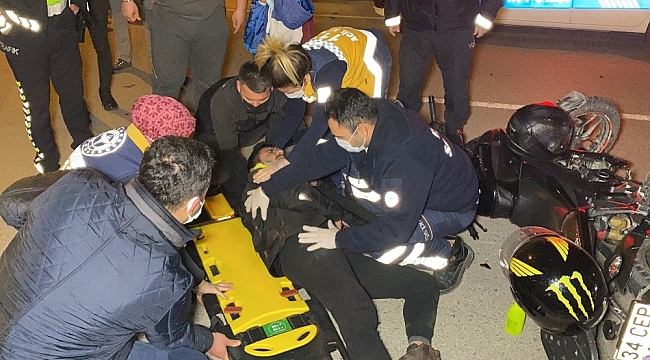 Motosiklet sürücüsüne çarpıp olay yerinden kaçtı