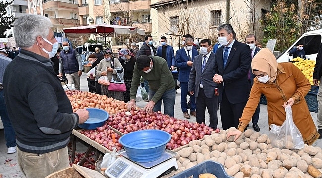 Osmaniye'de pazar yerlerinde korona virüs denetimi