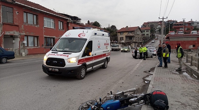 Otomobil ve motosiklet çarpıştı: 1 yaralı