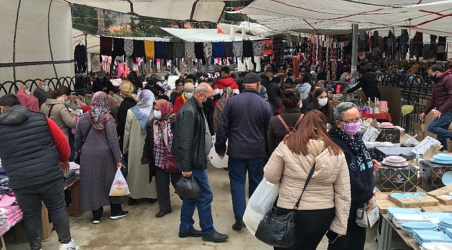 Pazar alışverişi Korona virüs tanımıyor