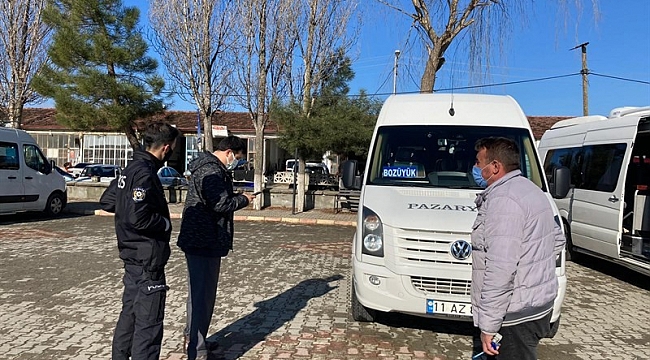 Pazaryeri'nde konovirüs denetimi