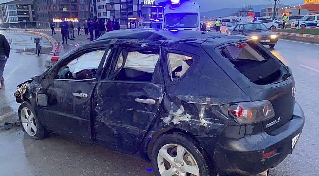 Polisin dur ihtarına uymayan sürücü takla attı