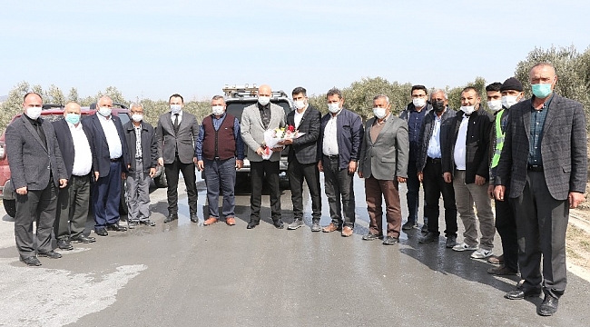 Saruhanlı'ya beton yol uygulaması