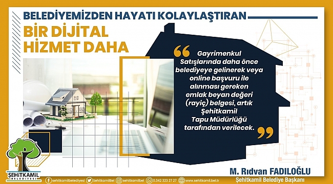 Şehitkamil'de hayatı kolaylaştıran dijital hizmet