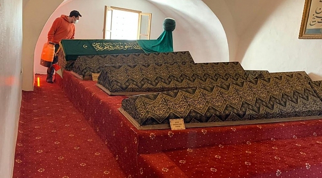 Şeyh Edebali Türbesi dezenfekte edildi