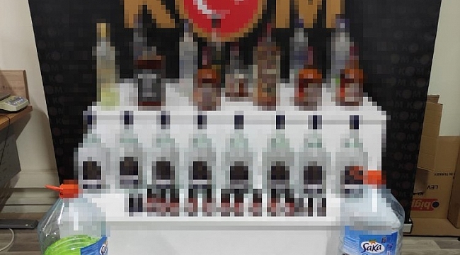 Silifke'de 39 litre sahte içki ele geçirildi