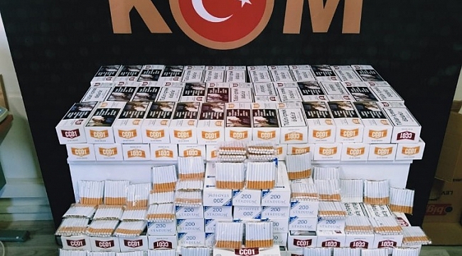 Silifke'de 45 bin kaçak makaron ile bin 440 dolu makaron ele geçirildi