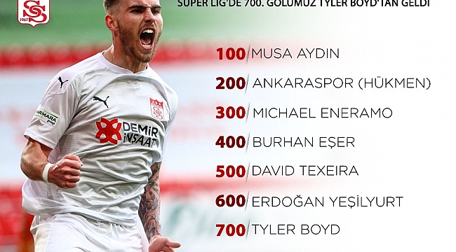 Sivasspor'un 700. golü Tyler Boyd'dan geldi!