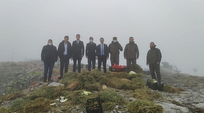 Soğuk havaya rağmen kaymakamlar ve savcı doğada yemleme çalışmasına katıldı