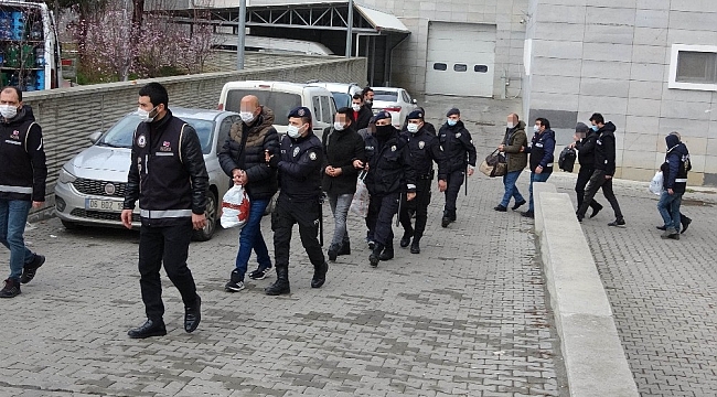 Suç örgütü operasyonundan 8 kişi adliyeye sevk edildi