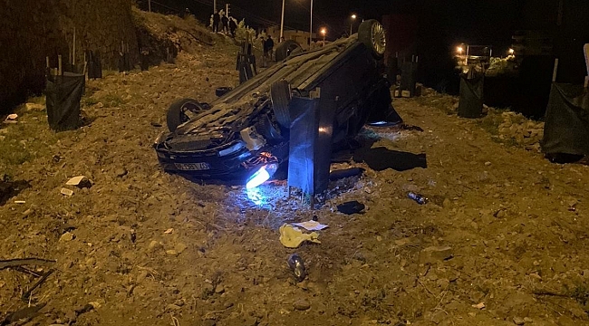 Alanya'da otomobil bahçeye uçtu: 1 yaralı