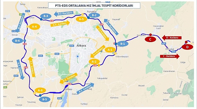Ankara ili Çevreyolları ile Ankara-Kırıkkale güzergahında 12 hız koridoru oluşturuldu