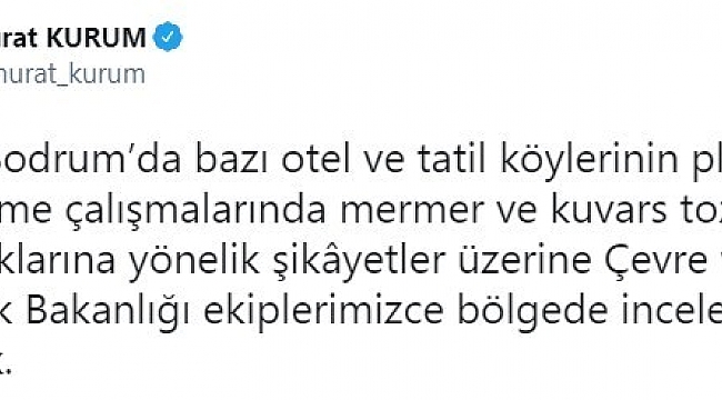 Bakan Kurum: "Çevre kirliliğine neden olduğunu tespit ettiğimiz 2 işletmeye 575 bin 263 TL ceza uyguladık"