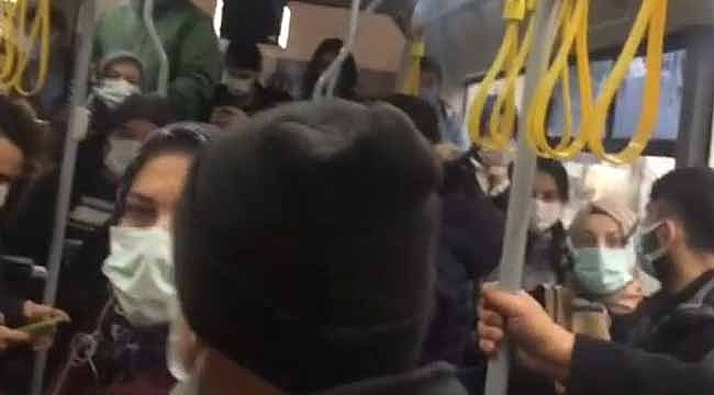 Bursa'da halk otobüsünde mesafe tartışması