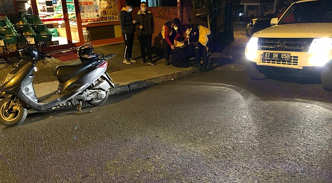 Direksiyon hakimiyetini kaybedince motordan düştü