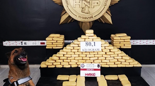 Elma kasalarında 80 kilo eroin ele geçirildi