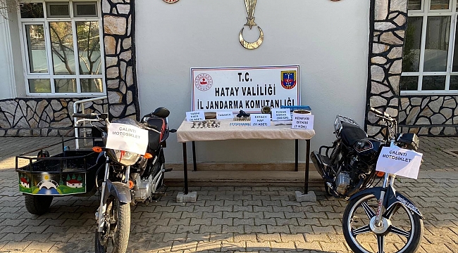 Hatay'da uyuşturucu ve çalıntı motosiklet operasyonu