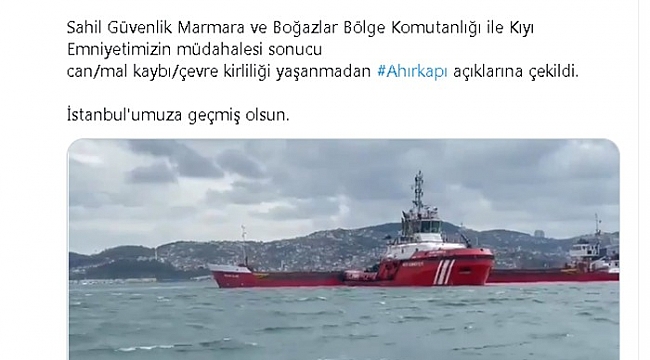 İstanbul Valisi Ali Yerlikaya, "İstanbul Boğazı'nda bugün önemli bir kaza tehlikesi atlattık"