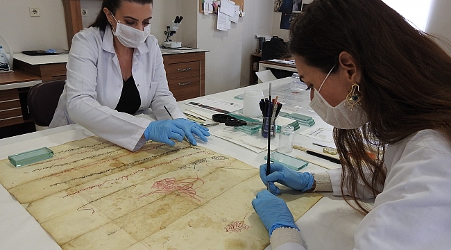 Tesadüfen bulunan padişah fermanının restorasyonu tamamlandı