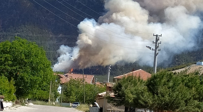 İki noktada devam eden orman yangınına 4 helikopter ve 30 arazöz müdahale ediyor