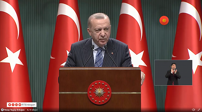 Cumhurbaşkanı Erdoğan kabine toplantısı sonrası açıklama yapıyor