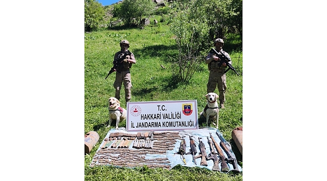 Şemdinli'de PKK'ya ait çok sayıda silah ve mühimmat ele geçirildi