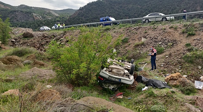 Uçuruma devrilen otomobildeki sürücü öldü