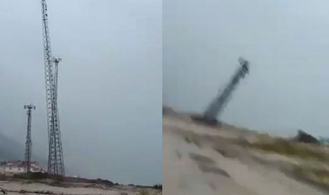 Baz istasyonu sel sularına kapıldı