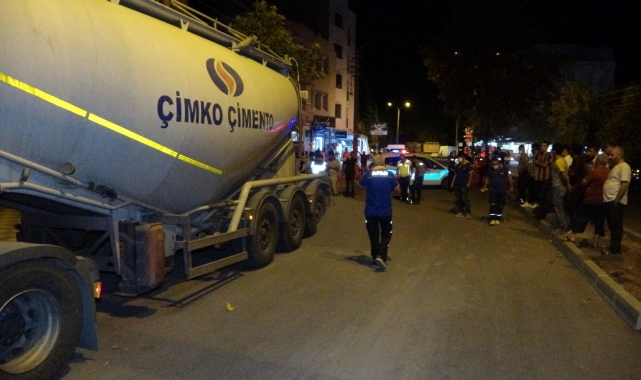 Çimento yüklü tankerde korkutan patlama