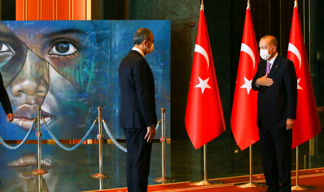Cumhurbaşkanı Erdoğan'ın 30 Ağustos tebriklerini kabulündeki tablo detayı