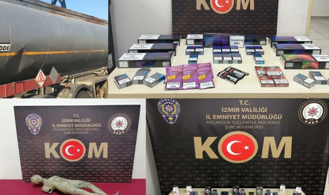 İzmir'de piyasa değeri 2 milyon lira olan kaçak ürün ele geçirildi