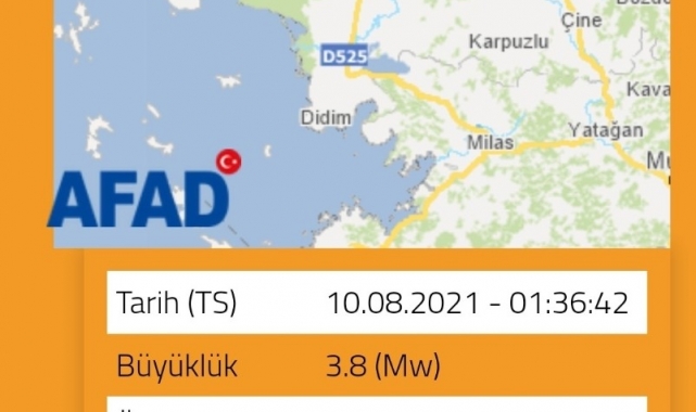 Kuşadası'nda 3.8 şiddetinde deprem