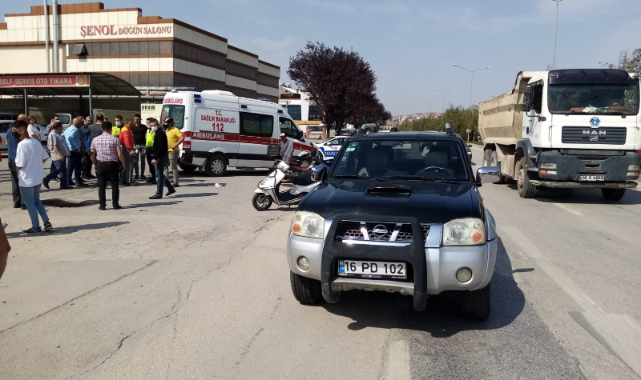 İnegöl'de kamyonetle motosiklet çarpıştı