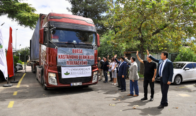 Osmangazi'den sel bölgesine ikinci yardım TIR'ı
