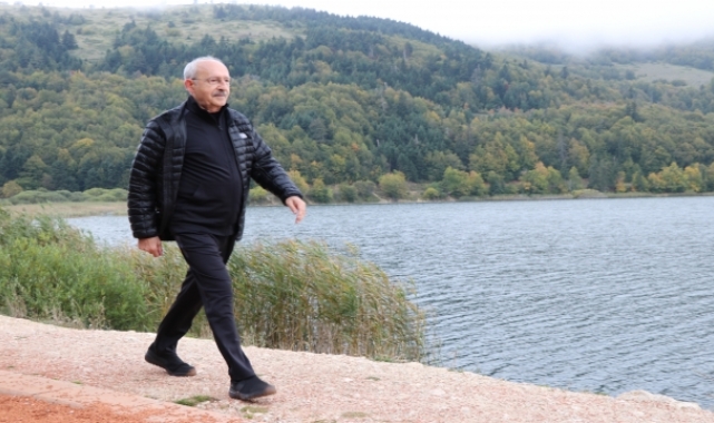 CHP Genel Başkanı Kılıçdaroğlu, Abant Gölü'nde yürüyüş yaptı
