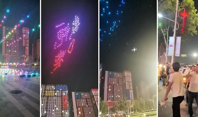 Çin'de onlarca drone izleyicilerin üzerine düştü