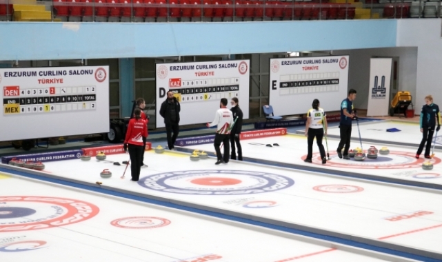 Curlingde 2022 Kış Olimpiyat Oyunları ön eleme müsabakaları Erzurum'da başladı