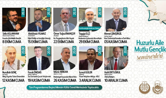 Huzurlu Aile Mutlu Gençlik Seminerleri başlıyor