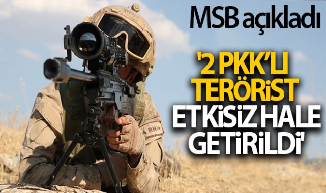 MSB: '2 PKK’lı terörist etkisiz hale getirildi'